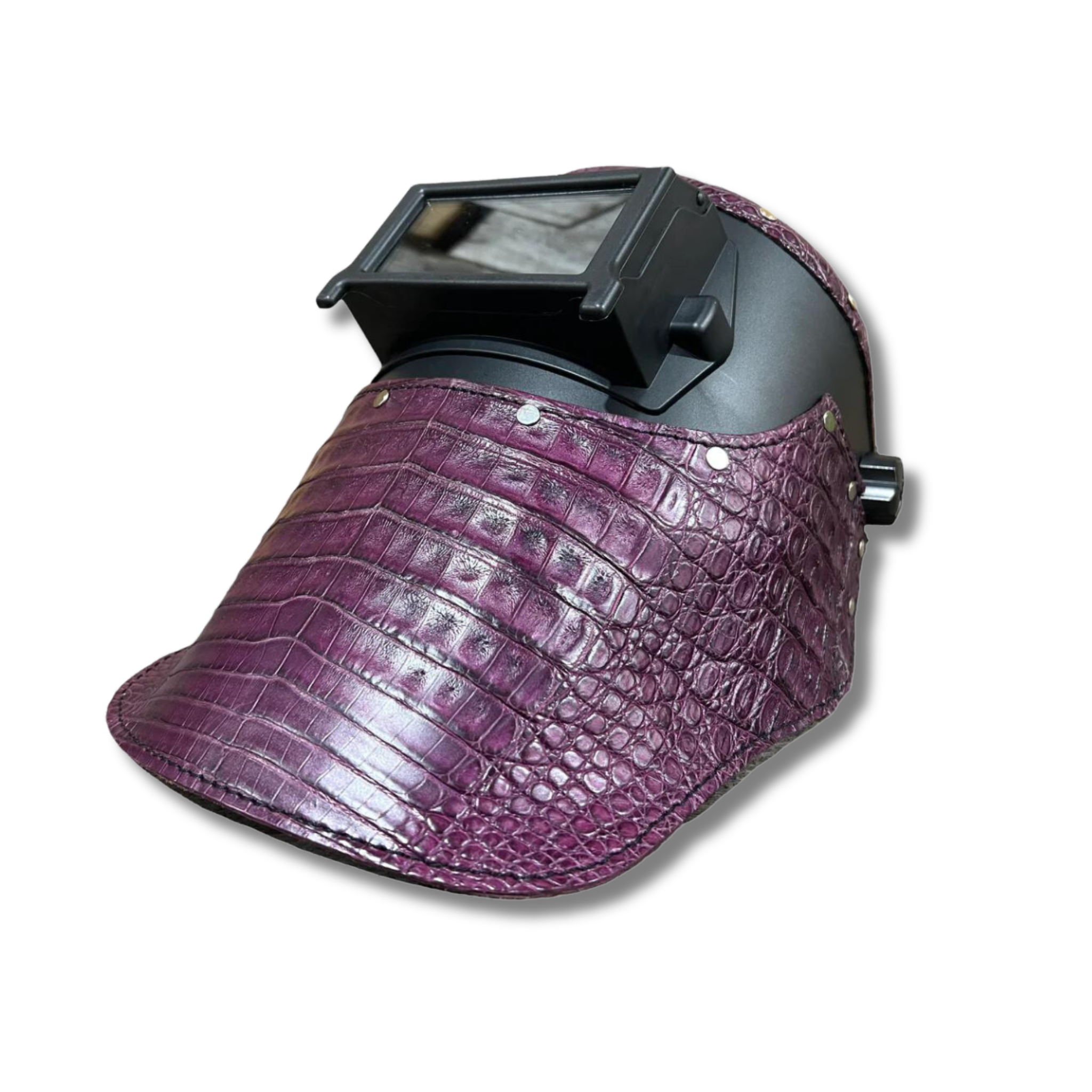 Outlaw Leather - Welding Hood - Purple Caiman